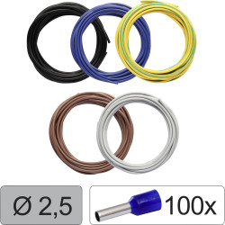 Quadrios 25CW119 LiFY 2.5 mm&#xB2; Wire Set Black Blue Yellow-green Brown Grey
