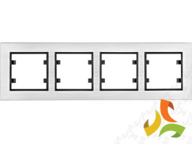 LUMINA PASSION Ramka 4 poczwórna pozioma aluminium srebrne WL9242 HAGER