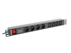 Listwa zasilająca RACK PDU 1U 16A 4x230V PL 4xIEC C13 2m czarna PDU-04E04I-0200-BK