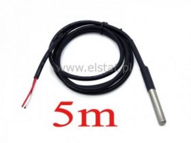 Czujnik temperatury DS18B20 przewód 5m silikon