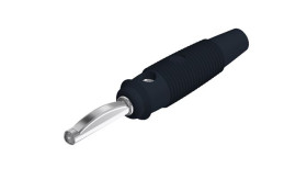 Adapter z wtykiem bananowym Męski Połączenie lutowane typ Wtyk bananowy Czarny 30A Hirschmann Test & Measurement