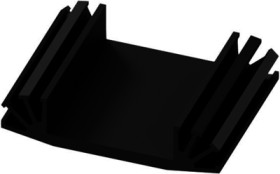 Extruded heatsink, (L x W x H) 37.5 x 50 x 12 mm, 8 to 4 K/W, black anodized, 10019722