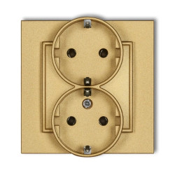 Gniazdo podwójne z uziemieniem SCHUKO 2x(2P+Z) (bez przesłon torów prądowych) 29MGP-2s