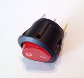 Wyłącznik okrągły czerwony podświetlany 230V