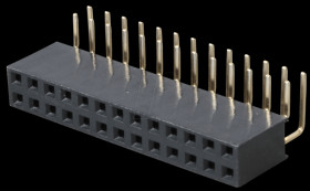 2x 13-pin socket terminal strip, angled, RM 2.54
