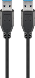Kabel USB 3.0 Superspeed, Czarny - Długość kabla 5 m