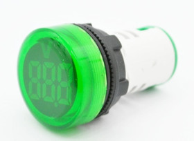 Woltomierz panelowy LED zielony, zakres 24-500Vac, średnica 30mm