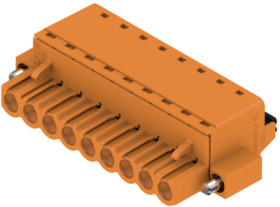 Pin header, 9 pole, pitch 5.08 mm, straight, orange, 1013160000