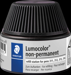487 15-9 Refill station, Lumocolor non-permanent universal pens, black