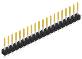 Pin header, 20 pole, pitch 2.54 mm, straight, black, 10054052