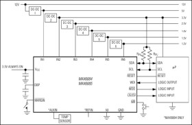 EEPROM-Programmable, Hex, Power-Supply Supervisors with an ADC