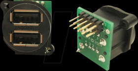 CP30092 Double USB socket, USB 2.0, black