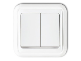 LIZA Wyłącznik podwójny świecznikowy biały WPT-2 KARLIK