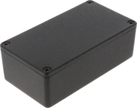 Aluminum die cast enclosure, (L x W x H) 121 x 66 x 40 mm, black (RAL 9005), IP54, 1590N1BK