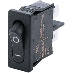 Marquardt 1901.1103 6A Rocker Switch SPST On-Off Faston Black 21mm &quot;I/0&quot;
