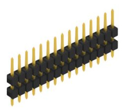 Pin header, 15 pole, pitch 2.54 mm, straight, black, 10056465