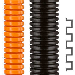Corrugated hose, inside Ø 48 mm, outside Ø 54.5 mm, BR 100 mm, PA, black, 10261202048