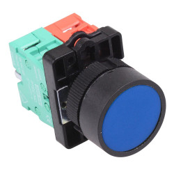 Techna PtecPNBlue Blue Flush Push Button Switch 10A 1NO-1NC