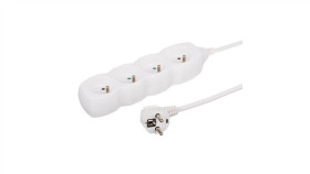 Przedłużacz 4-Gniazdowy, 5M Biały, 3X1,0Mm Owy 34450
