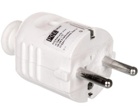 Wtyczka prosta 10/16A 2P+Z UNI-SCHUKO IP20 biała 08266