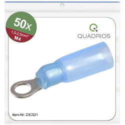 Quadrios 23C521 Ring Terminal 50pcs 2.5mm&#xB2; 4.3mm Hole &#xD8; Blue Insulated