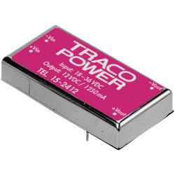 TracoPower TEL 15-1222 15W DC-DC Converter 9 - 18V DC In &#xB1;12V DC &#xB1;625mA Out