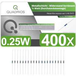 Quadrios 201711P004 Metal film resistor set Axial lead 0.5 W 1% 400 pcs