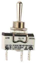 Przełącznik Wł.-wył.-wł. SPST APEM Montaż panelowy długość przełącznika 17.5mm