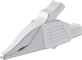 Alligator clip, white, max. 30 mm, L 92 mm, CAT IV, socket 4 mm, 66.9561-29