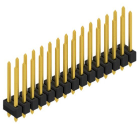 Pin header, 30 pole, pitch 2.54 mm, straight, black, 10054834