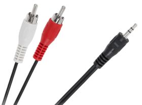 KABEL JACK WTYK 3,5mm (STEREO) - 2X RCA WTYK 5,0M (KABJ35ST-2R-50)