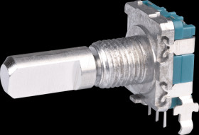 401755 ALPS STEC11B rotary pulse encoder, 20/20, horiz., w. PB