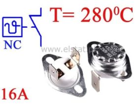 Termostat bimetaliczny 16A 250VAC 280°C pionowy NC