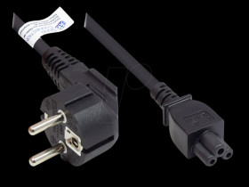 P0105-S050 power cord type E+F CEE 7/7 to C5 , black, 0,75 mm², 5 m