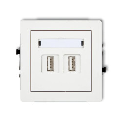DECO Gniazdo podwójne 2xUSB-AA 3.0 biały DGUSB-6