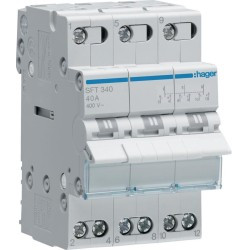 Modułowy przełącznik instalacyjny I-0-II 3P 40A 400VAC Hager SFT340