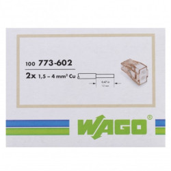 WAGO SPECIAL 773-602 Szybkozłączka 2x 1,5-4,0mm2 na drut 400V/32A ORYGINALNA 100szt.