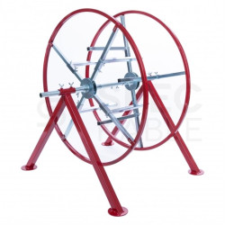 Rozwijak obrotowy stalowy do rur ogrzewania podłogowego PERT PEX (600m) i peszli karbowanych, pionowy fi: 90cm