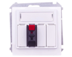 Simon Basic Gniazdo głośnikowe pojedyncze z polem opisowym białe BMGL31.01/11