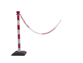 Słupek długość taśmy 2m Słupek odgradzający Ø 50mm wysokość bariery 1000mm Red, White