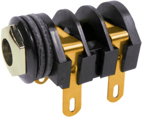 Gniazdo jack 6,35 mm Żeński Gniazdo jack Montaż na panelu Czarny 5A