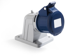 Złącze przemysłowe - zasilające 16A Gniazdo 200 → 250 V. 2P + E RS PRO Niebieski Montaż na panelu IP44