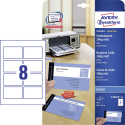 Avery-Zweckform C32015-10 Printable Business Cards Smooth Edge Whte 85x54mm 80pc
