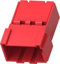 Plug, unequipped, 8 pole, straight, 2 rows, red, 969191-3