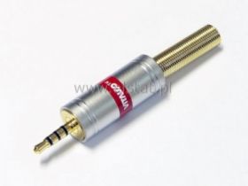 Jack 2,5 wtyk 4 polowy metal chrom