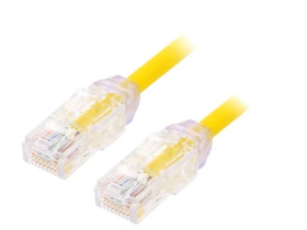 UTP28X0.5MYL Patch cord TX6A-28™,U/UTP 6a drut Cu LSZH żółty 0,5m 28AWG