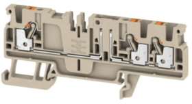 Disconnect/test-disconnect terminal block, push-in connection, 0.5-2.5 mm², 20 A, 6 kV, dark beige, 1989940000