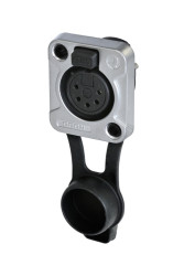 Złącze XLR 5 -pinowe Montaż w gnieździe XLR Żeński Srebro