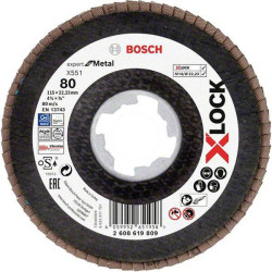 Bosch 2608619809 X551 Flap Disc 115mm Quick Change High Removal Rate