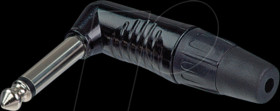 RP2RC-BAG 6.35mm mono jack plug 2-pin angled, black housing